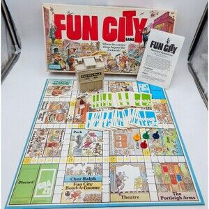 Parker Brothers Fun City Board Game Vintage 1987 COMPLETE Jack Davis Artwork